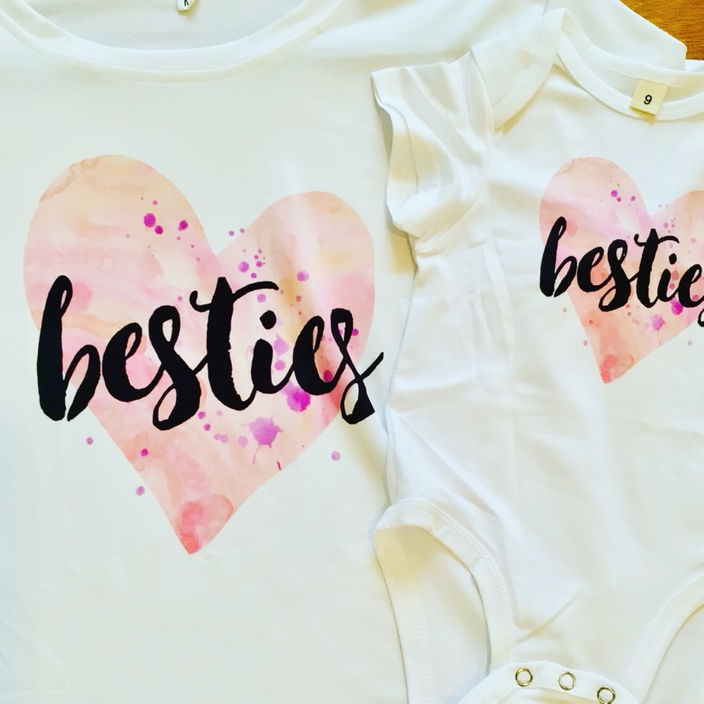 Mom and me matching besties T-shirt